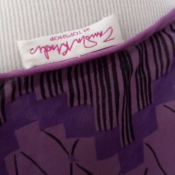 ZANDRA RHODES AT TOPSHOP CAFTAN TOP 6 M - Picture 4 of 12